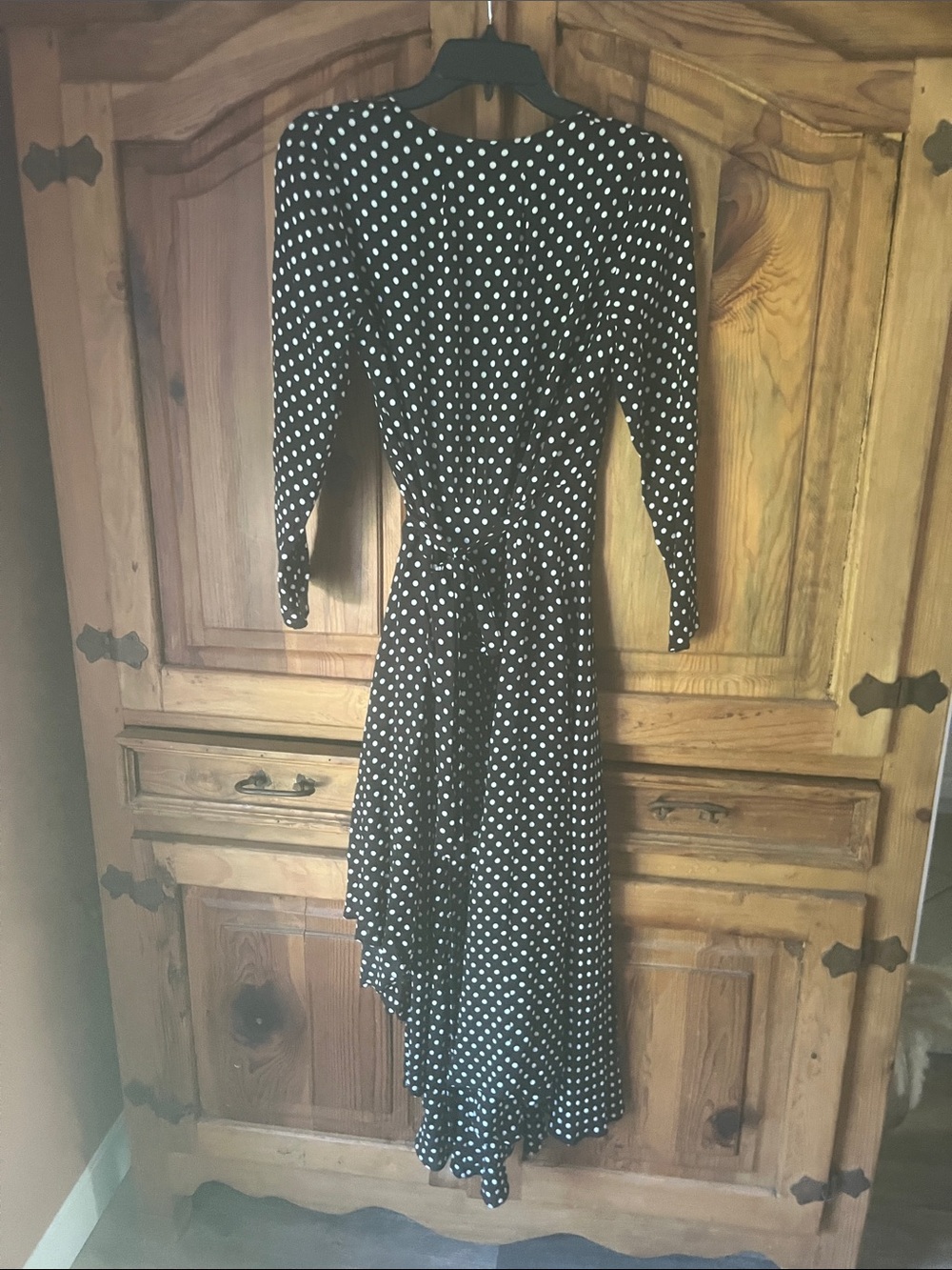 Zimmermann Black Polka Dot Wrap Midi Dress - Picture 5 of 5